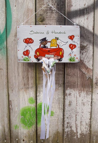 Nászajándék pénz átadási ötletek - táblácsaka