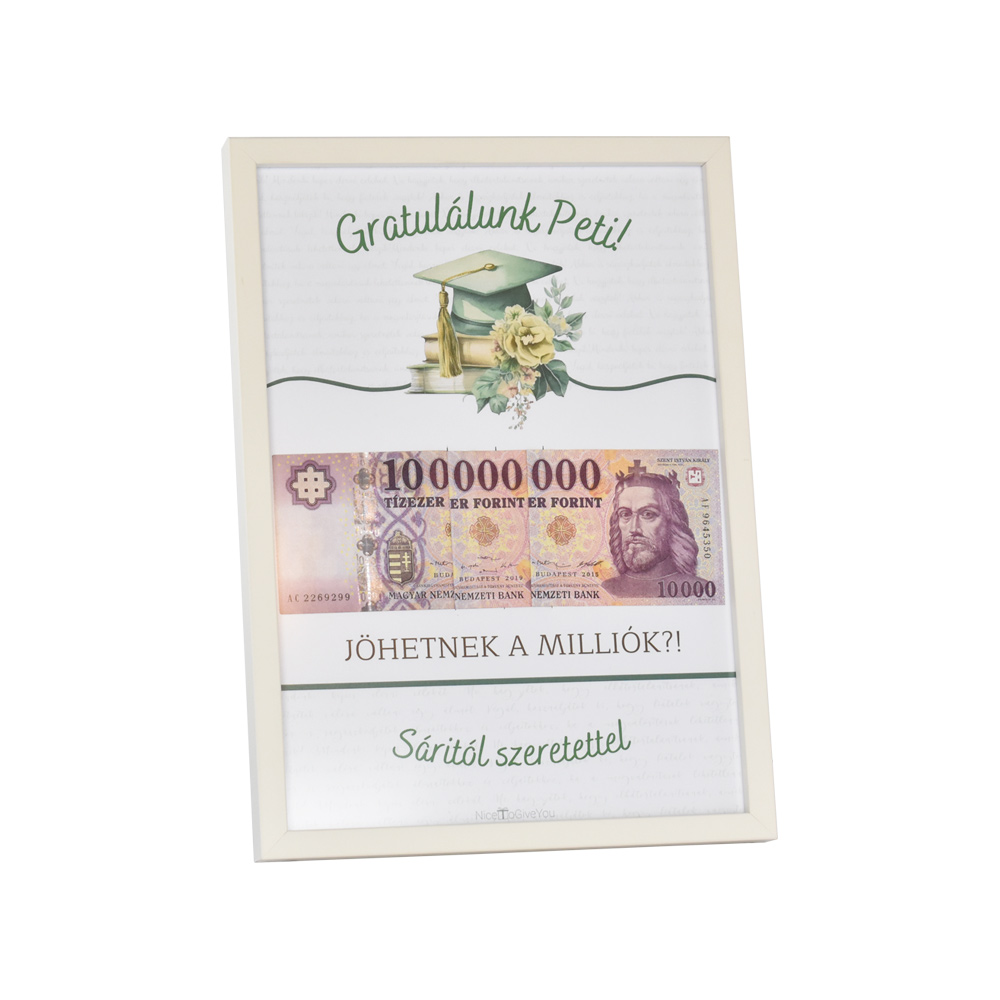 Ballagási ajándék fiúnak - Pénzátadó képkeret - NiceToGiveYou